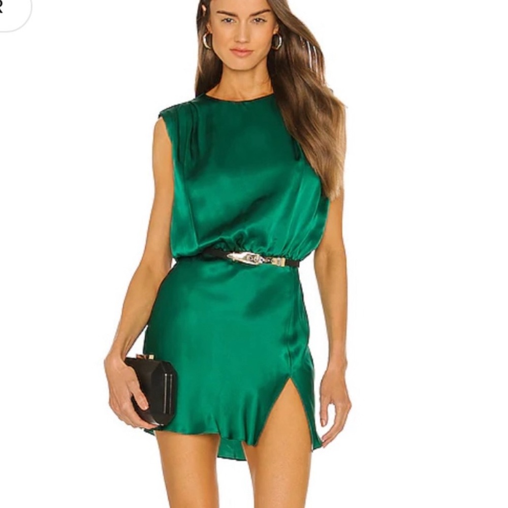 Amanda Uprichard Camela Dress silk in
Dark Green size s